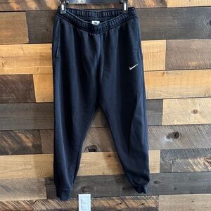 Nike Black Jogger Sweatpants with White Swoosh